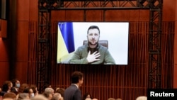 Ukrainian President Zelenskiy addresses Canadian parliament, in Ottawa