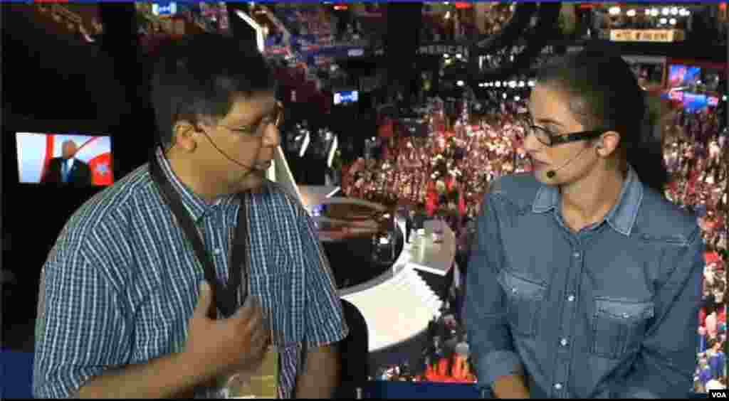 VOA Persian’s Farhad Pouladi and Negar Mohammadi reporting from the Republican National Convention in Cleveland