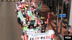 香港5.27爱国民主大游行的行进行列 （美国之音记者申华 报道）