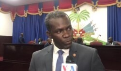 Ruling party Deputy Jean Michel Moïse criticizes opposition lawmakers, Sept. 3, 2019.