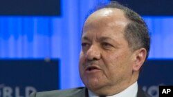 FILE - Masoud Barzani, president of Iraq's Kurdistan Region, says he's focused not only on fighting Islamic State but also on making sure that another group like it does not emerge. 