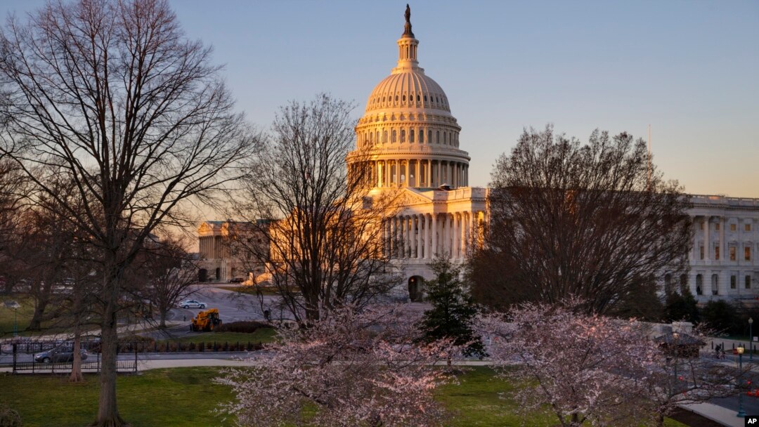 The Capitol in Washington is seen at sunup, March 23, 2017, as the House Republican leadership scrambles for votes on their health care overhaul.
