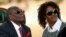 FILE: Zimbabwe's former president Robert Mugabe and his wife Grace look on after addressing a news conference at his private residence nicknamed "Blue Roof" in Harare, Zimbabwe, July 29, 2018. 