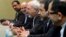 Iranian Foreign Minister Mohammad Javad Zarif, center, attends talks on Iran's nuclear program in Geneva on Nov. 22, 2013. 