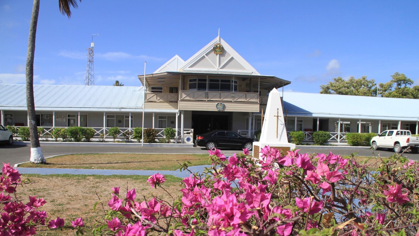 FILE - An exterior view of the government offices of the small island nation of Nauru is pictured, February 10, 2012. 