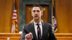 ARCHIVO - El senador Tom Cotton, republicano por Arkansas, habla durante una audiencia de nominación del Comité de Inteligencia del Senado para el representante John Ratcliffe, republicano por Texas, en Capitol Hill en Washington, el 5 de mayo de 2020.