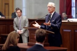 Dr. William Schaffner, a professor of preventive medicine at Vanderbilt University Medical Center, speaks to members of the Tennessee House of Representatives on March 16, 2020, in Nashville, Tenn.