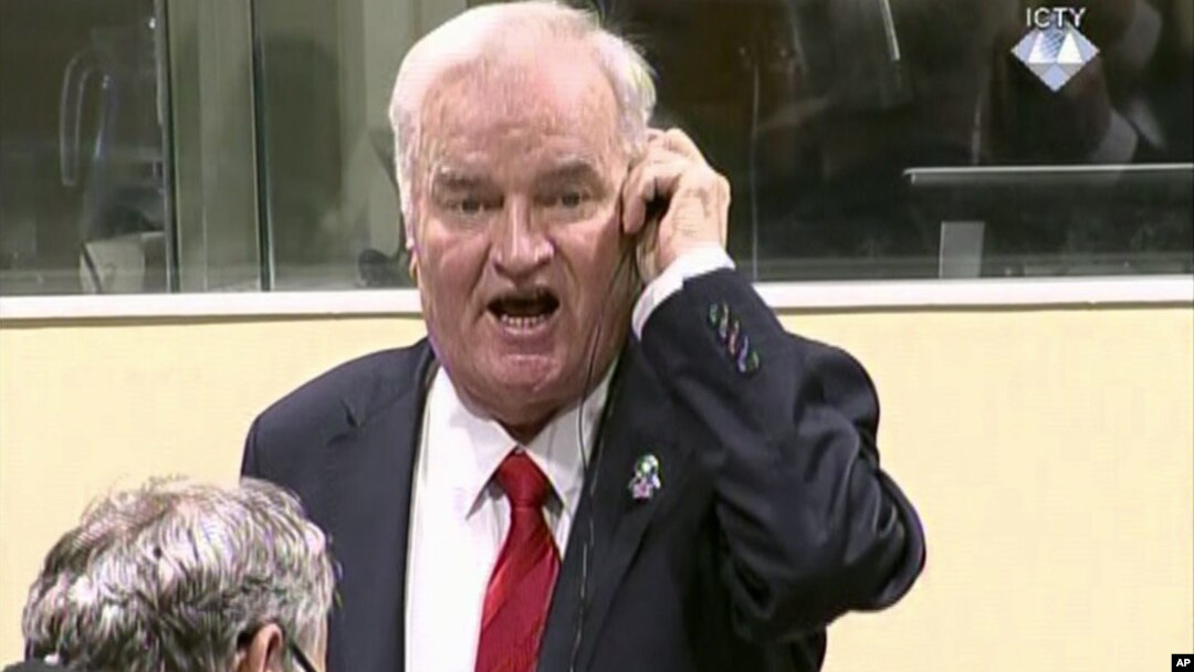 Ratko Mladić tokom suđenja u Haškom tribunalu, Foto: (ICTY via AP)