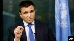 Menteri Luar Negeri Ukraina Pavlo Klimkin menyambut gembira terpilihnya Ukraina sebagai anggota tidak tetap DK PBB (foto: dok).