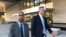 File - Imaad Zuberi, left, leaves the federal courthouse with his attorney Thomas O'Brien, right, in Los Angeles, on Nov. 22, 2019. Zuberi pleaded guilty to funneling donations from foreigners to U.S. political campaigns.