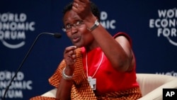 Winnie Byanyima, lors du Forum économique mondial sur l'Afrique à Abuja, au Nigéria.