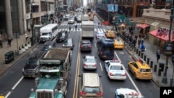 Manhattan'da trafik kuyruğu