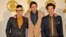 The band Fun, (L-R) Jack Antonoff, Andrew Dost and Nate Ruess pose for a photo backstage at the Grammy Nominations Concert Live! at Bridgestone Arena, December 5, 2012, in Nashville, Tenn. 