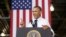Presiden AS Barack Obama dalam pidato di sebuah pabrik di Liberty, Missouri (20/9). (AP/Pablo Martinez Monsivais)
