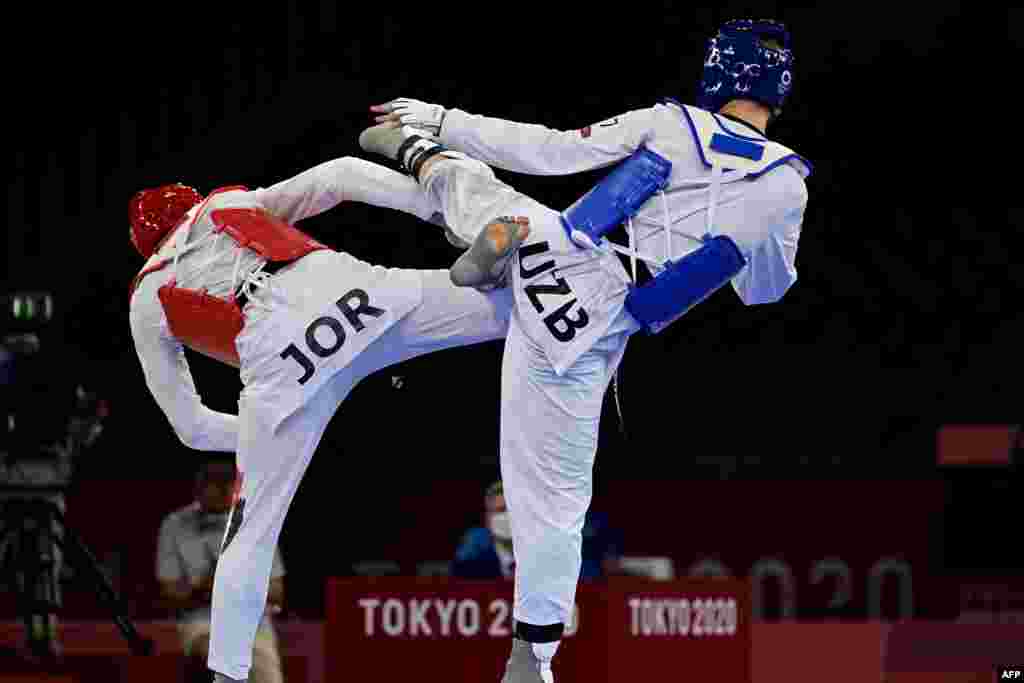 O'zbekistonning taekvondochi sportchisi Nikita Rafalovich iordaniyalik Solih El Sharabatiga qarshi jangga tushdi. Tokio.