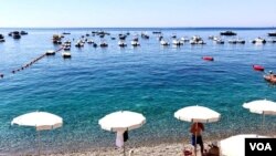 Another view of the beach at Marina del Cantone (Sabina Castelfranco/VOA)