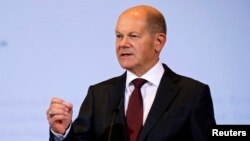 Wakil Kanselir Jerman dan Menteri Keuangan Olaf Scholz di Berlin, Jerman, 7 Oktober 2020. 