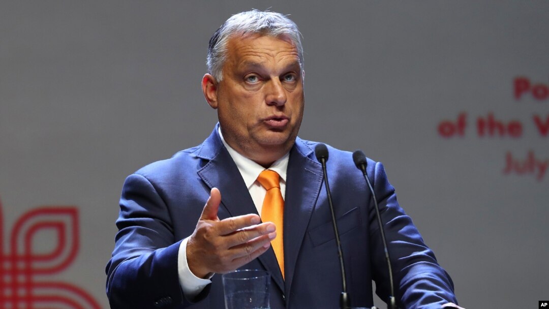 Viktor Orban Prime Minister of Hungary attends a news conference following talks with his counterparts from central Europe's Visegrad Group in Lublin, Poland, Sept. 11, 2020.