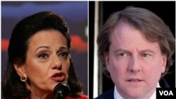 អ្នក​ស្រី​ Kathleen McFarland និង​លោក​ Donald McGahn ដែល​ត្រូវ​បាន​តែង​តាំង​ដោយ​ក្រុមង​ផ្ទេរ​តំណែង​របស់​លោក​ Trump។