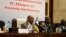 Le président soudanais, le général Omar el-Bechir lors des réunions du bloc africain des ministres des finances et des gouverneurs des banques centrales à Khartoum, le 21 août 2013.