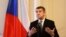 FILE - Czech Prime Minister Andrej Babis speaks to media in Prague.