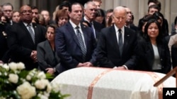 FILE - President Joe Biden attends a funeral service for retired Supreme Court Justice Sandra Day O'Connor at the Washington National Cathedral, December 19, 2023, in Washington, D.C. (AP Photo/Jacquelyn Martin)