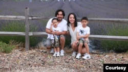 Nisakorn Quispe with her family after recovered from Covid-19 June 28, 2020.