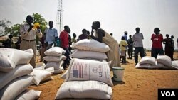 Bantuan pangan dari WFP untuk rakyat Sudan (foto: dok). 