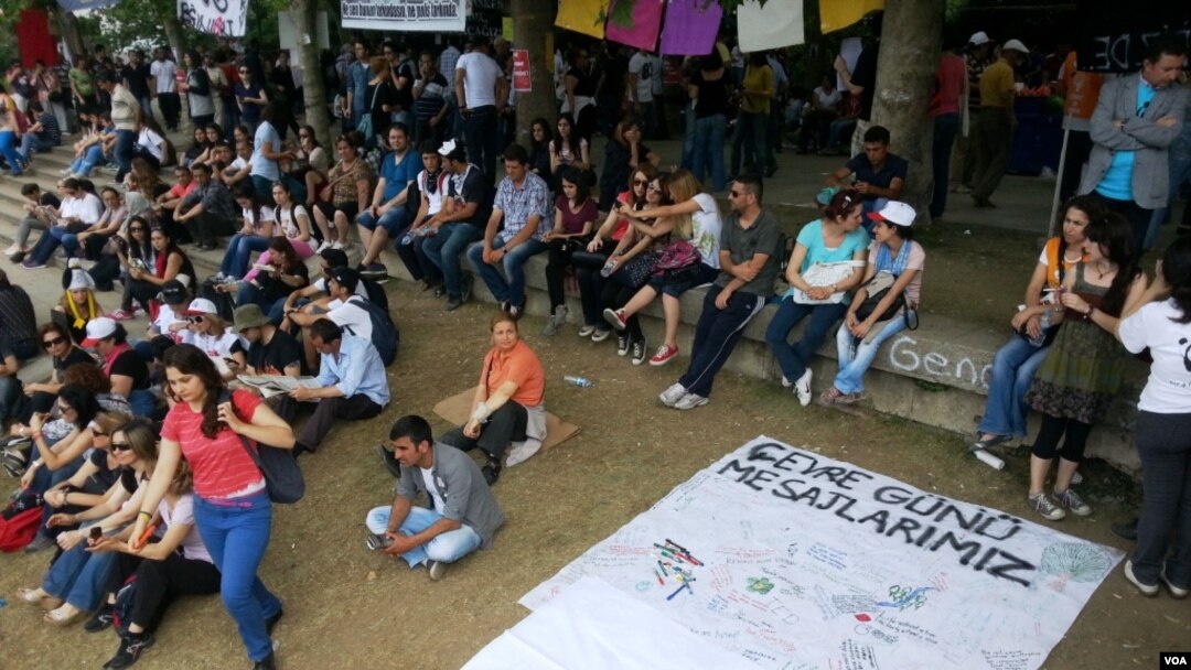 Demonstrasi di Taman Gezi, Alun-Alum Taksim, Istanbul di Turki (5/6).