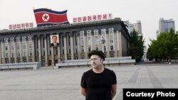 Norwegian Artist/Director Morten Traavik in Pyongyang's Kim Il Sung Square, May 2012. (Courtesy EUP-Berlin) 