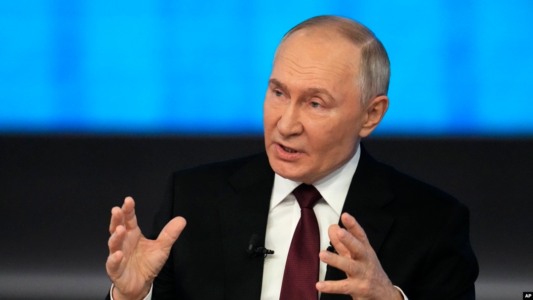 Ruski predsjednik Vladimir Putin govori tokom svoje godišnje konferencije za novinare i pozivne emisije u Gostinny Dvor u Moskvi, Rusija, 19. decembra 2024.