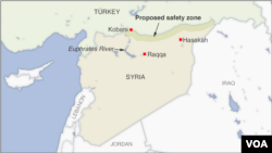 Türkiyənin təklif etdiyi "təhlükəsizlik zona"-sının (proposed safety zone) hüdudları