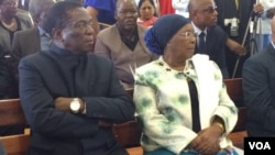 Vice President Emmerson Mnangagwa and Bulawayo Metropolitan Minister Eunice Nomthandazo Sandi Moyo