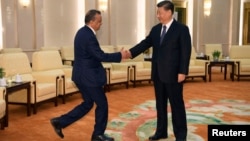 Tổng giám đốc WHO Tedros trong cuộc gặp với Chủ tịch Trung Quốc Tập Cận Bình vào ngày 28/1. 
