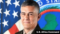 美国非洲司令部司令汤森（Stephen Townsend）上将对国会议员谈到中国在非洲的军事存在（2021年4月22日）