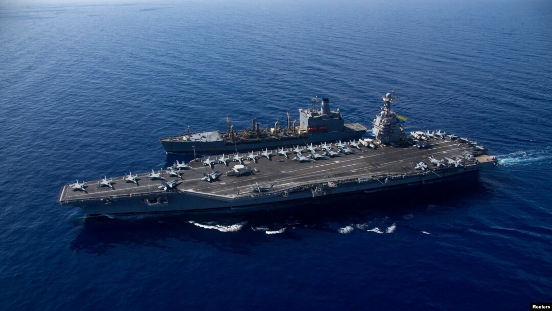 Tàu sân bay lớn nhất thế giới USS Gerald R. Ford đến Biển Địa Trung Hải. (Ảnh tư liệu)