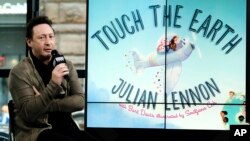 Songwriter, photographer and philanthropist Julian Lennon participates in the BUILD Speaker Series to discuss his new children's picture book "Touch the Earth" at AOL Studios, April 13, 2017, in New York.