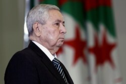 FILE - Algerian upper house chairman Abdelkader Bensalah is pictured after being appointed as interim president by Algeria's parliament, following the resignation of Abdelaziz Bouteflika in Algiers, Algeria, April 9, 2019.