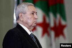 FILE - Algerian upper house chairman Abdelkader Bensalah is pictured after being appointed as interim president by Algeria's parliament, following the resignation of Abdelaziz Bouteflika in Algiers, Algeria, April 9, 2019.