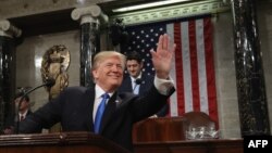 Donald Trump lors du discours sur l'etat de l'Union, Washington, le 30 janvier 2018 