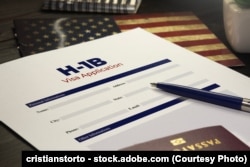 美国H1-B签证申请表。