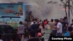 杭州一辆公交车被纵火（博讯图片）