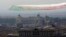The Frecce Tricolori Italian Air Force acrobatic squad flies over Rome's skyline on the occasion of the 72nd anniversary of founding of the Italian Republic in 1946, June 2, 2018. 