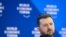 Ukraine's President Volodymyr Zelensky attends the assembly at the World Economic Forum annual meeting in Davos, on January 16, 2024.