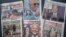 FILE - A selection of the British national newspapers with front page reactions to President-elect Joe Biden and Vice President-elect Kamala Harris prevailing in the U.S. election, is seen in London, Nov. 8, 2020.