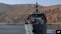 A Yemeni navy ship off the country's coast (file photo)