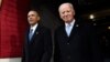 FILE - President Barack Obama and Vice President Joe Biden arrive for the Presidential Inauguration of Donald Trump at the U.S. Capitol in Washington. 