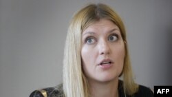 Beatrice Fihn, la directrice de la Campagne internationale pour l'abolition des armes nucléaires (ICAN) le 12 mai 2016 à Genève.