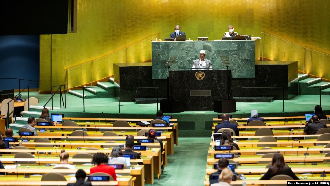 Perdana Menteri Mali Choguel Maiga dalam Sidang Umum PBB di Markas Besar PBB di New York City, AS, 25 September 2021. (Foto: Kena Betancur via REUTERS)