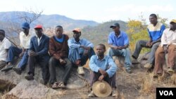 Some MDC-T supporters currently living in a mountainous area in the Muzarabani communal lands, Mashonaland Central Province. They fled their homes after being intimidated by Zanu PF supporters.